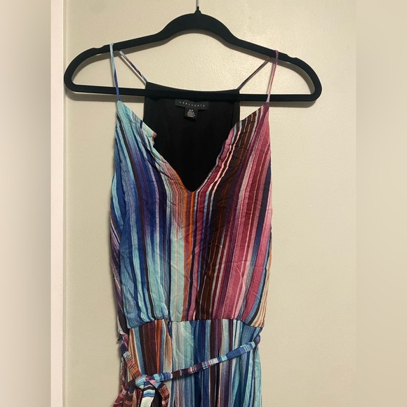 Anthropologie brand Sanctuary | Vibrant Striped Asymmetrical Dress - Small - Picture 4 of 6